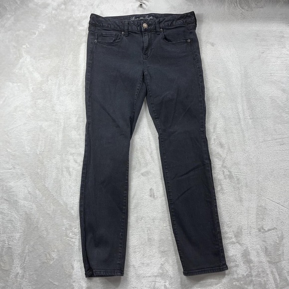 American Eagle Outfitters Denim - American Eagle Jeans Womens 12 Gray Charcoal Wash Super Stretch Skinny 32x29.5